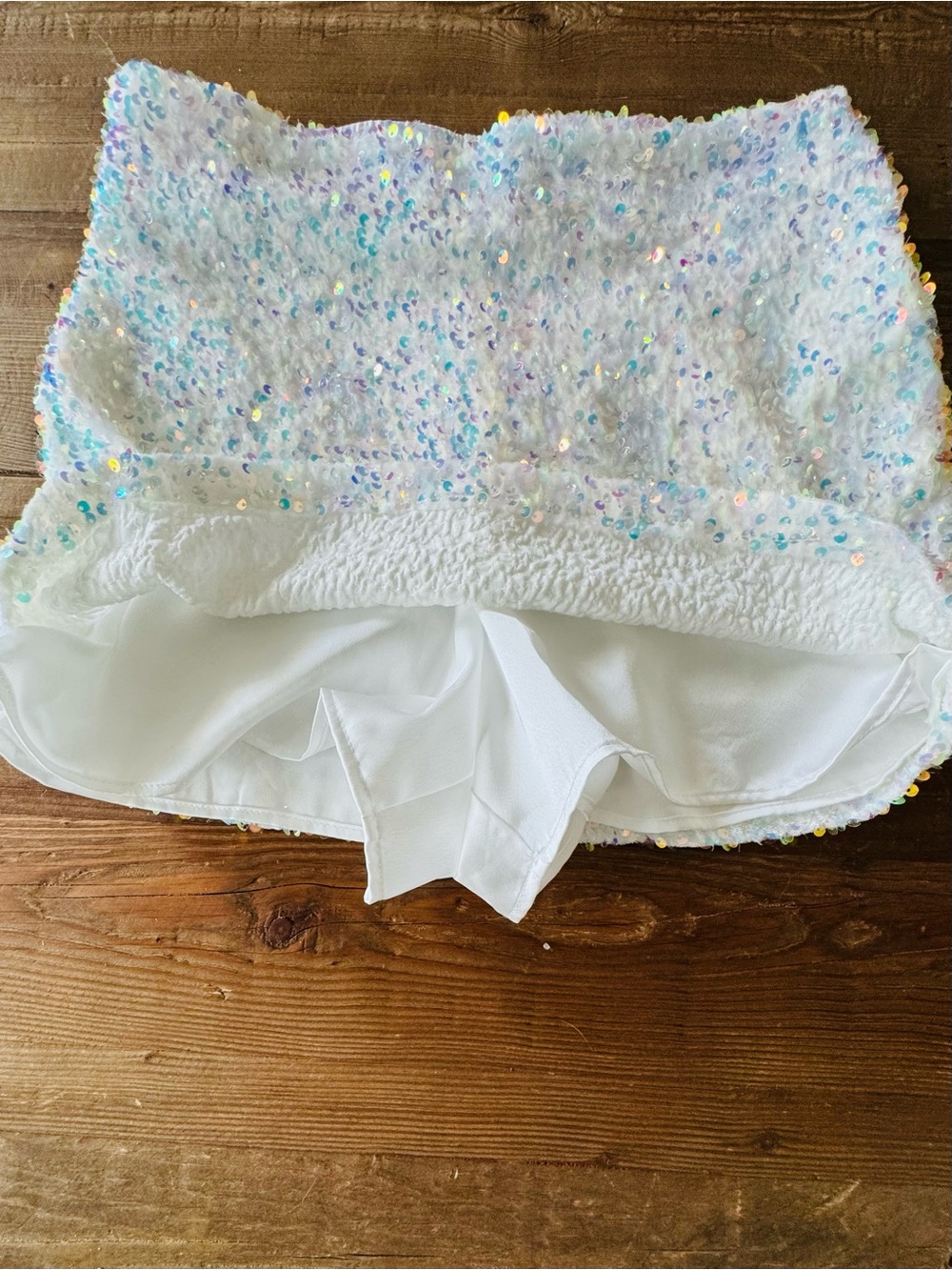 Show Me Your MuMu - Iridescent Sequin White Mini Skort - Picture 7 of 8